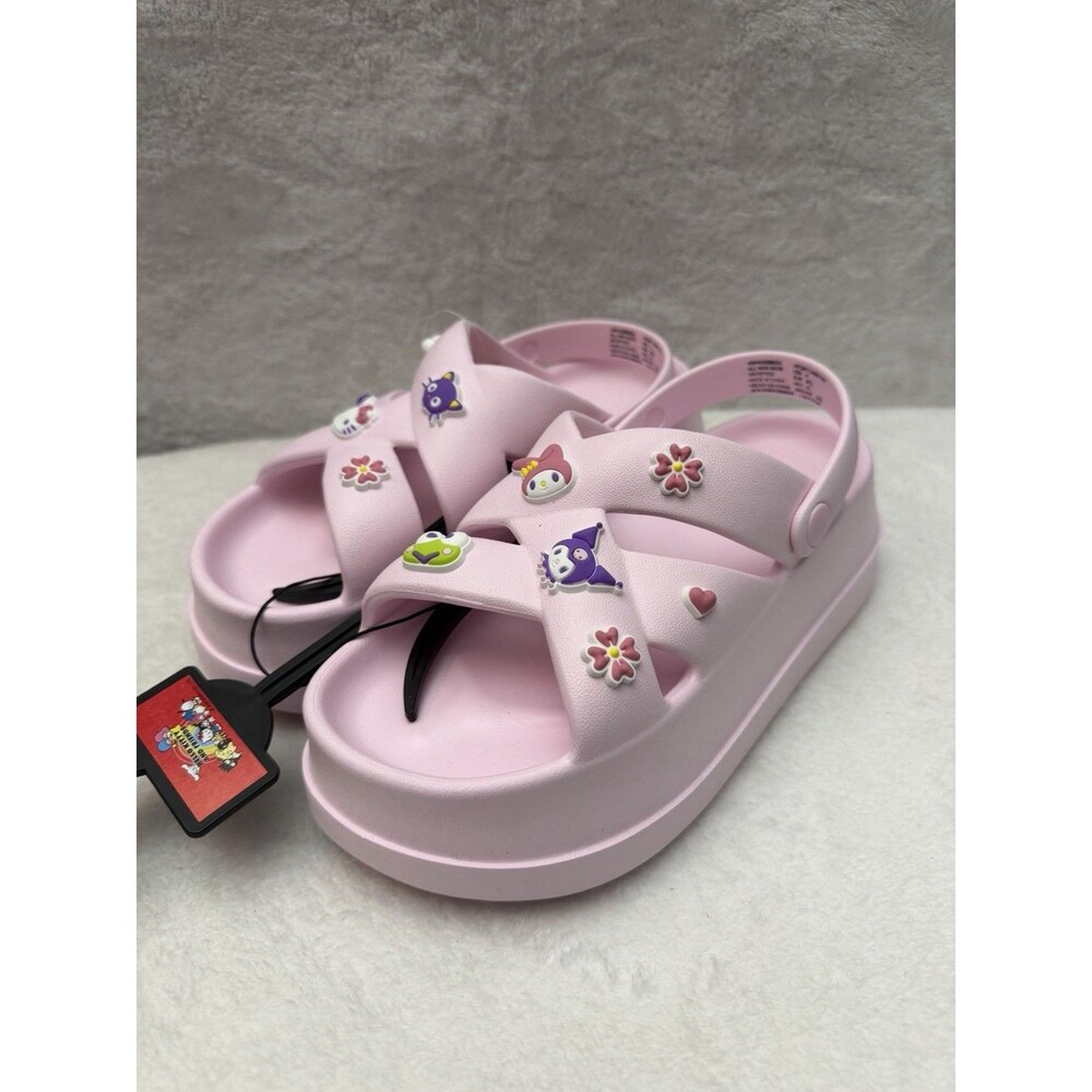 Hello Kitty Sanrio Women’s Size 8 Pink Platform Sandals Charm Shoes